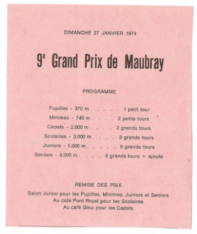 programme du 9ème grand prix (1974)